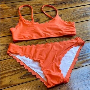 New Orange scalloped bikini